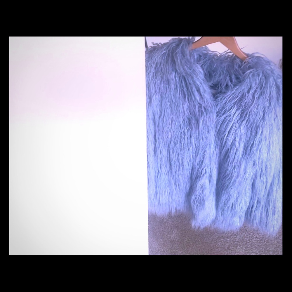 Shaggy light blue jacket